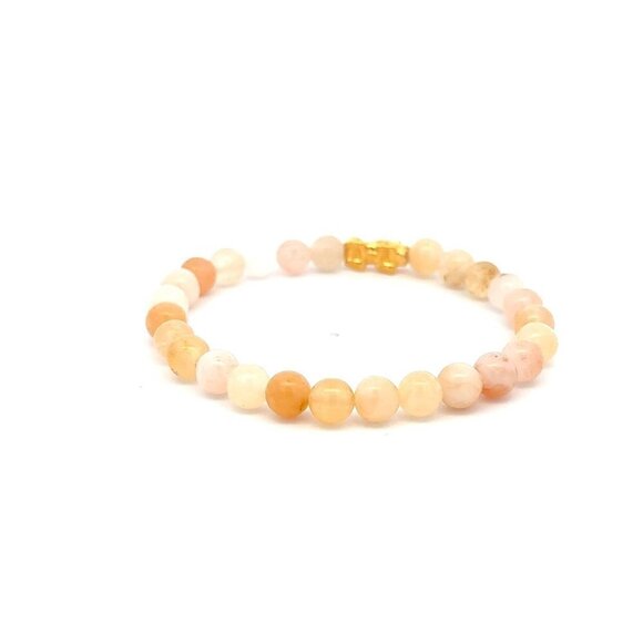 18K Gold Pixiu Piyao Bracelet Elastic Natural Gemstones Aventurine Multicolor 6m - Picture 3 of 5